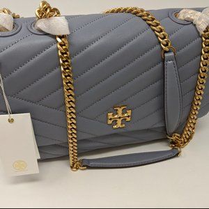 Brand New With Tags Tory Burch Kira Chevron Convertible Should Bag (Cloud Blue)